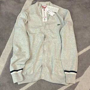 Gray Lacoste Men’s Cardigan (Medium) New with Tags